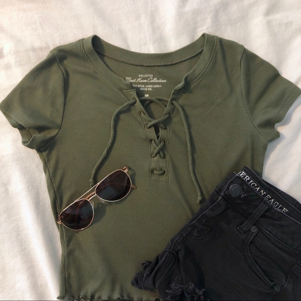 Hollister Lace Up T Shirt